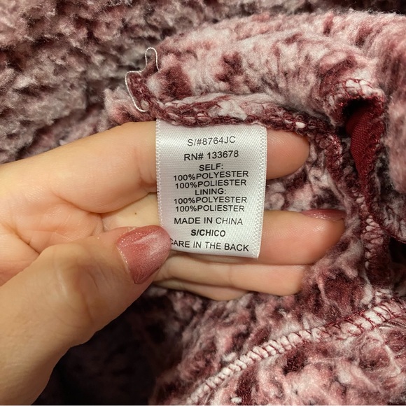 PRICELESS Women’s Hooded Sherpa Full-Zip-Up Warm Jacket - mauve color, size S - Picture 6 of 6